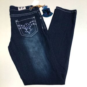 F.F. Blue Jeans White Stitch Size 8